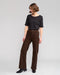 Vassalli Wide Leg Full Length Peace Jean - Chocolate
