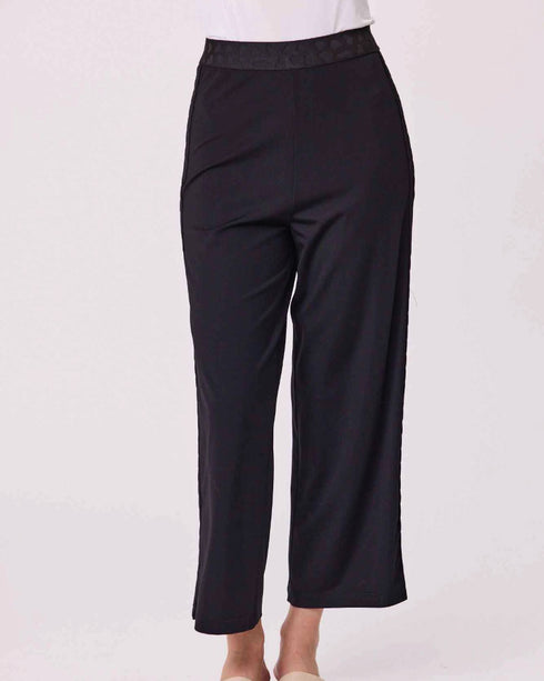 Demoracy Donna Side Trim 7/8 Palazzo Pant - Black