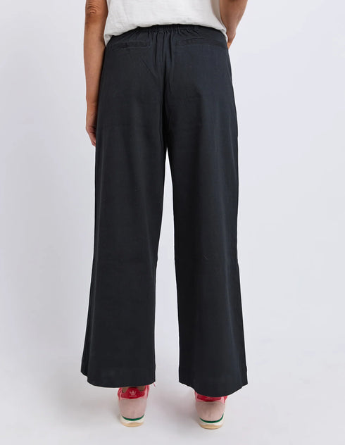 Elm Finley Ankle Length Wide Leg Pants - Black