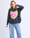 Elm Flaming Heart Crew - Navy