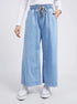 Elm Greta Wide Leg Pant - Mid Blue Denim
