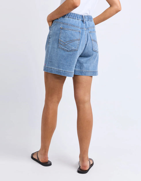 Elm Birdie Denim Short - Light Blue