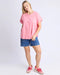 Elm McKinley Button Back Tee- Geranium Pink