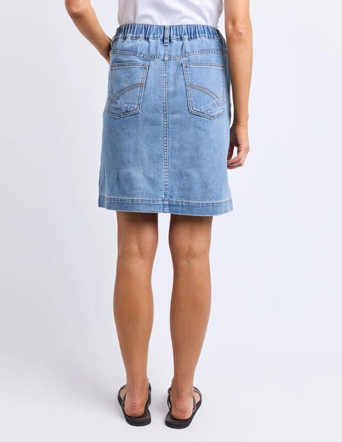 Elm Birdie Denim Skirt - Blue