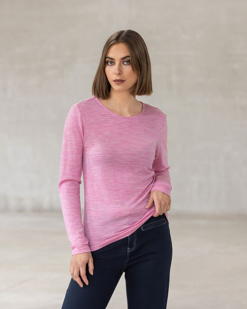 Vassalli Tori Merino Crew - Pink Marle