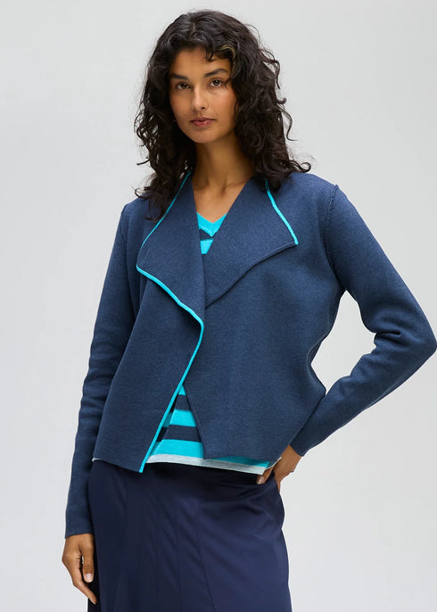 LD+Co Collared Milano Jacket - Dark Denim