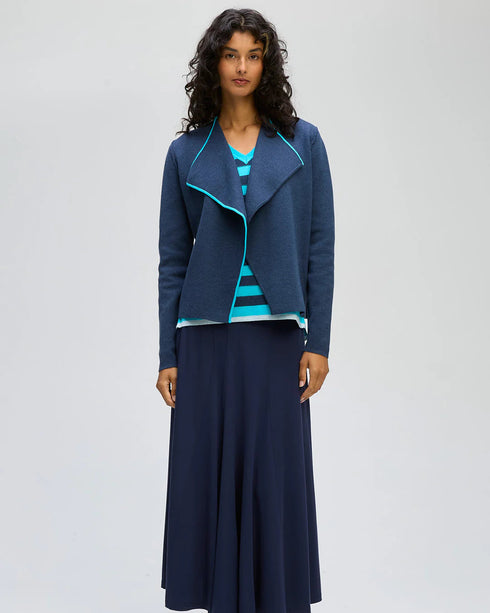 LD+Co Collared Milano Jacket - Dark Denim