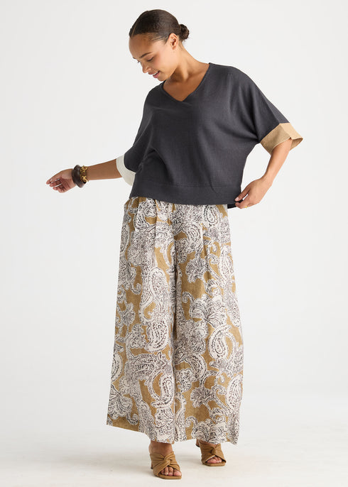 LD+Co Contrast Cuff Top - Graphite