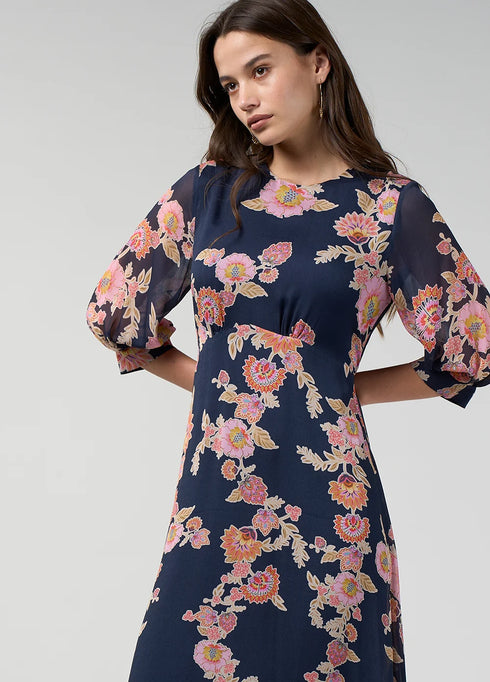 Loobies Story Mirissa Midi Dress - Indigo Multi