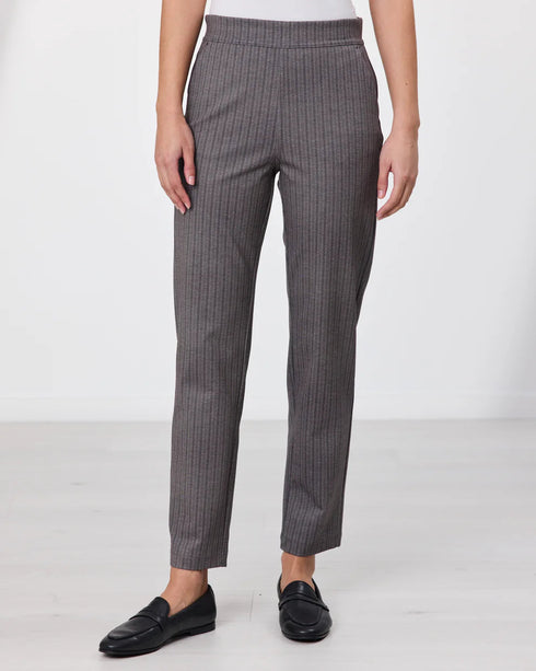 Newport Owen Ponti Pant- Latte Herringbone Print