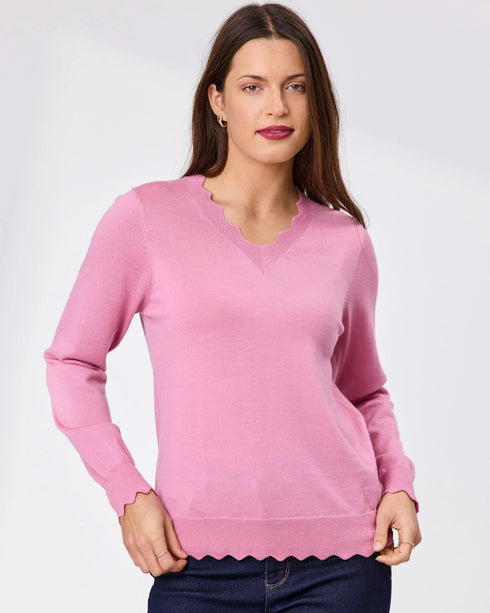 Newport Becky Merino Jumper - Soft Pink