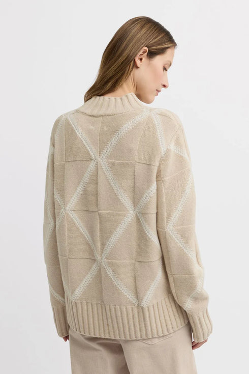 Yarra Trail Indiana Knit - Almond/Ecru