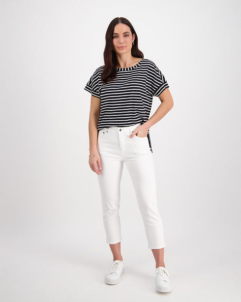 Vassalli Skinny Leg 7/8 Zip Fly Pants 5509LW - White