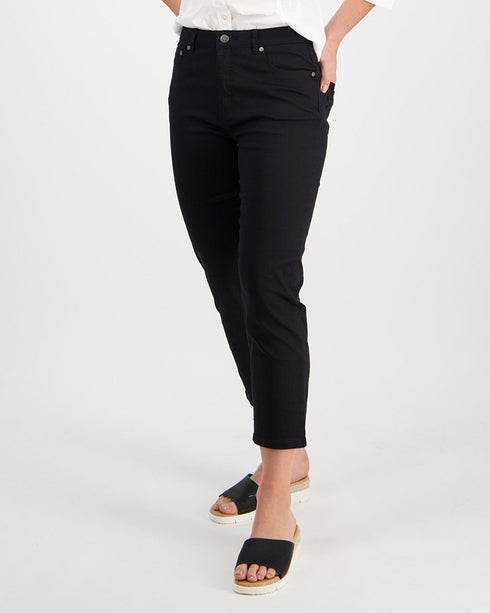 Vassalli Skinny Leg 7/8 Zip fly Pants 5509LW - Black