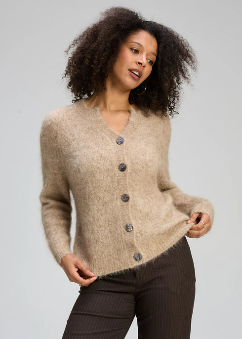 Zaket & Plover Alpaca Cardi - Bark