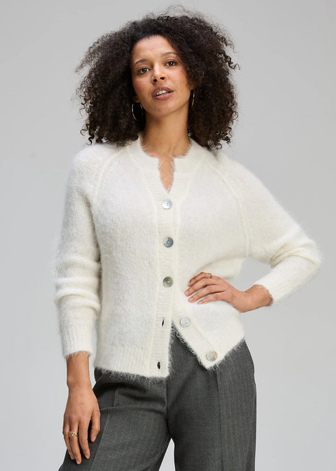 Zaket & Plover Alpaca Cardi - White