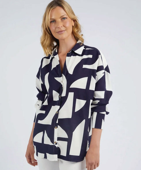 Elm Dali Abstract Shirt - Midnight