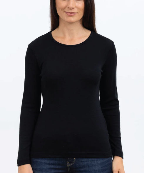 Bay Road Merino Harper Crew - Black