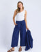 Elm Odette Broderie Pant - Deep Blue