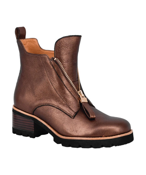 Bresley Dazzler Front Zip Boots - Bronze