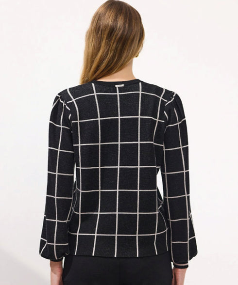 Newport Stanford Check Cardigan - Black/White