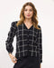 Newport Stanford Check Cardigan - Black/White
