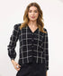 Newport Stanford Check Cardigan - Black/White