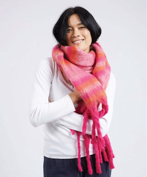 Elm Sunrise Scarf - Pink Check