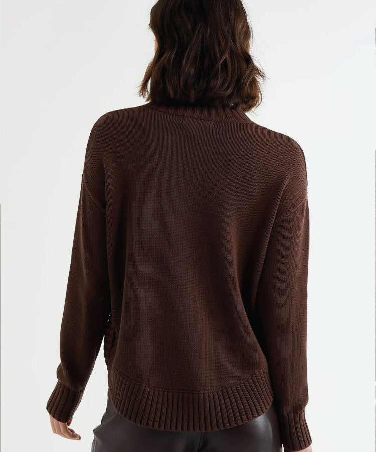 LD C Chunky Cotton Jumper Chocolate Gabriel s Fashion Footwear ld-c-chunky-cotton-jumper-chocolate-gabriel-s-fashion-footwear