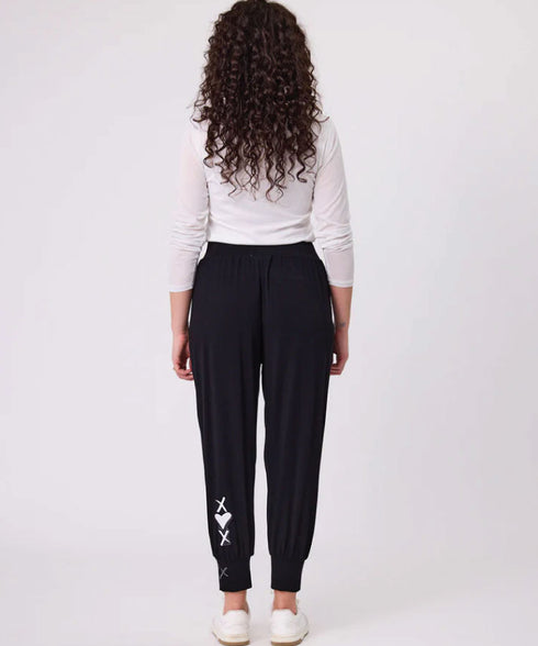 Classified Signature Print Fresco Pant - Black