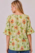 Classified Riviera Print Top - Lime