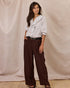 Design Nation Florence Top - White and Cocoa Stripe