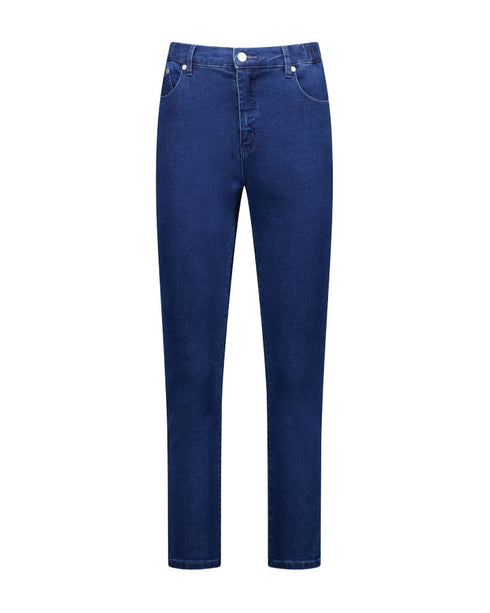 Vassalli Skinny Leg Ankle Grazer Jean with side elastic - Blue Denim