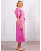 G7 Elka Linen Dress - Hot Pink