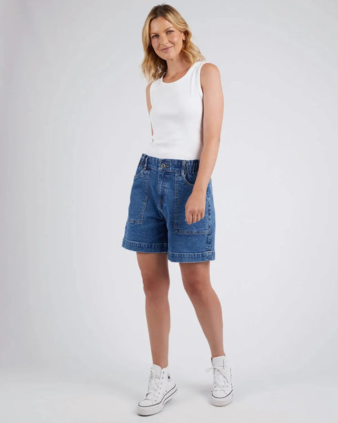 Elm Atlas Denim Short - Dark Blue