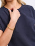 Elm Coral Dust Waffle Knit Top - Navy