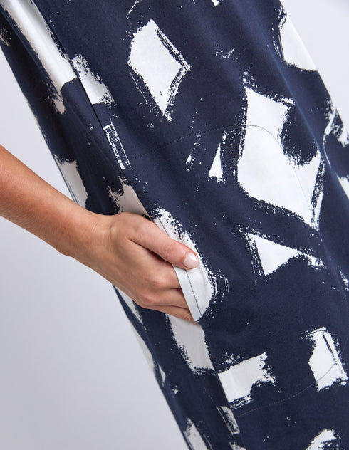 Elm Klee Tee DRESS - Navy/White