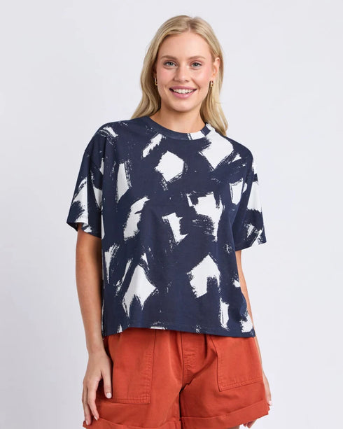 Elm Klee Tee - Navy/White