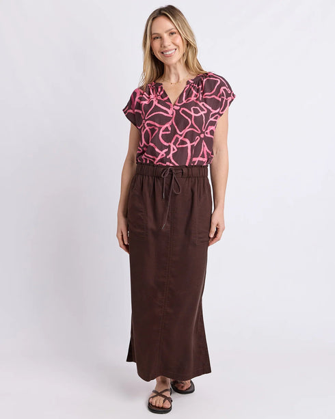 Elm Mila Utility Skirt - Chocolate