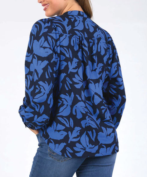 Elm Riley Blouse - Print in Blues