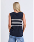 Elm Stripped Knit Tank - Navy White