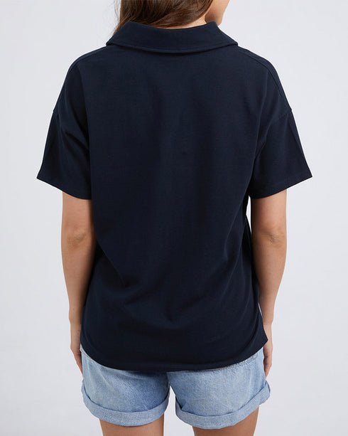 Elm Vertical Polo Shirt - Navy