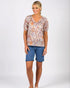 Vassalli Tuscany Printed V Neck Top