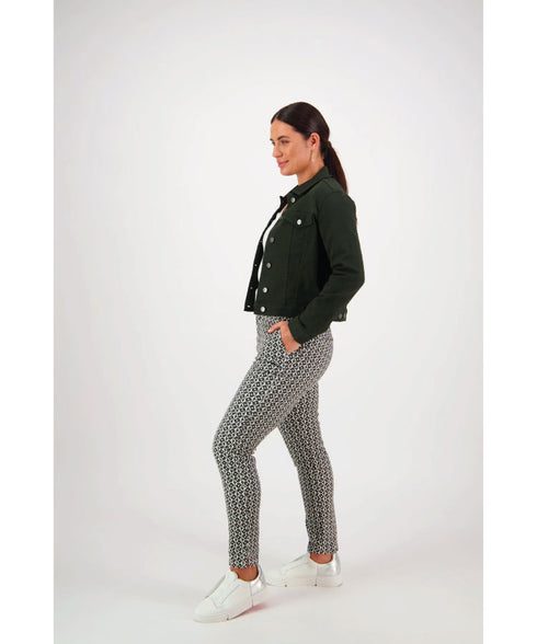 Vassalli 2053K Knit Denim Jacket - Forest