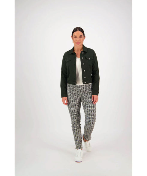 Vassalli 2053K Knit Denim Jacket - Forest