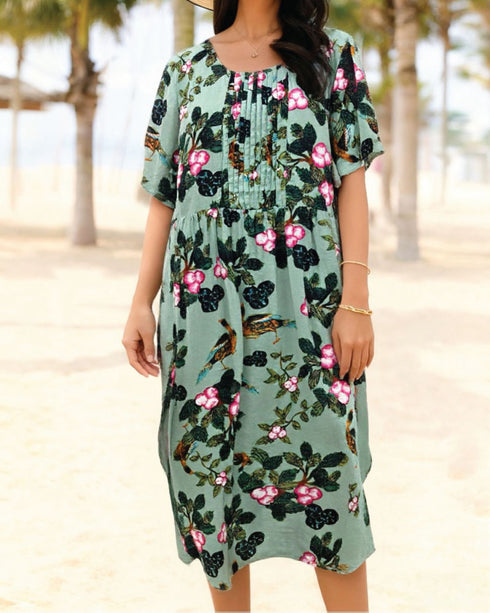 Glam Dress Pleat Front- Cherry Blossom