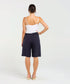 Black Stone Darcy Shirred Waistband Shorts- French Navy