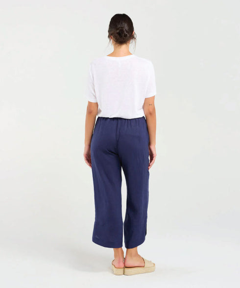Black Stone Arabella Petal Hem Pant - French Navy