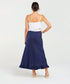 Black Stone Carine Frill Hem Linen Skirt - French Navy