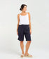 Black Stone Darcy Shirred Waistband Shorts- French Navy